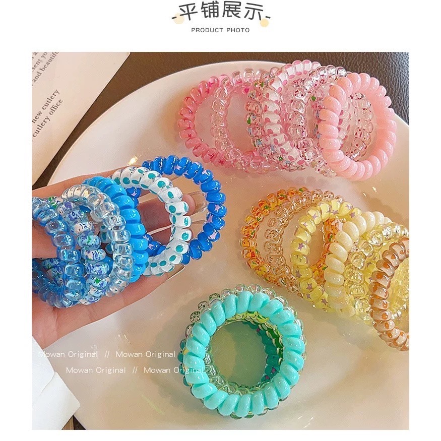 Like.acc現貨 簡約彩色電話圈髮圈/1組5個H543-細節圖2