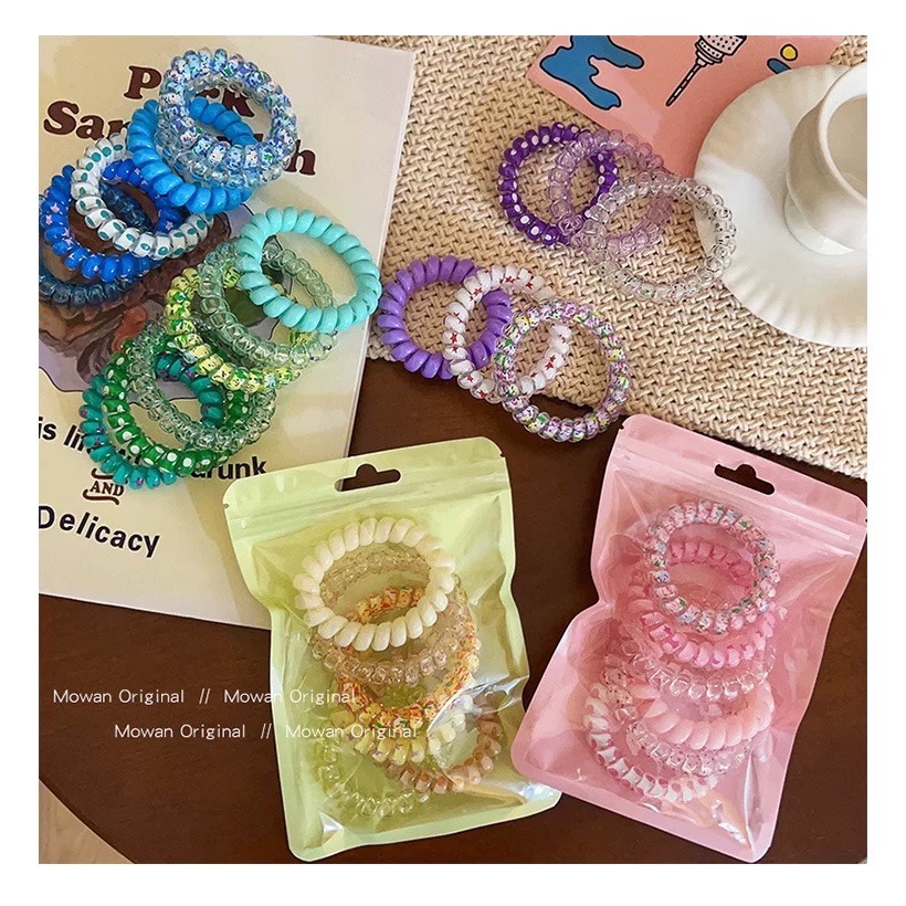 Like.acc現貨 簡約彩色電話圈髮圈/1組5個H543-細節圖3