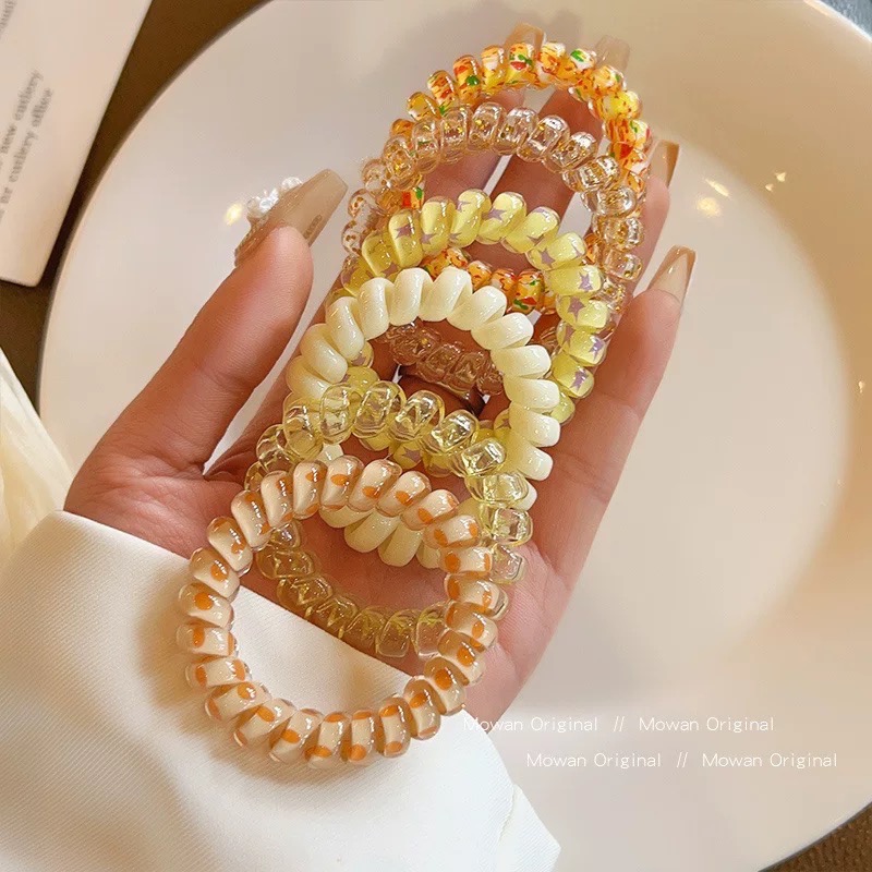 Like.acc現貨 簡約彩色電話圈髮圈/1組5個H543-規格圖3