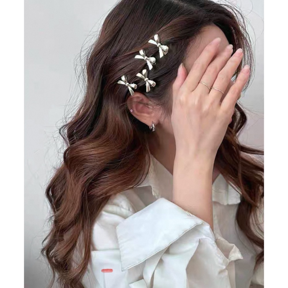 Like.acc 現貨 冷淡甜酷風蝴蝶結🎀小髮夾 瀏海夾 側邊夾H579-細節圖2