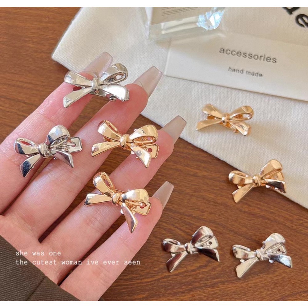 Like.acc 現貨 冷淡甜酷風蝴蝶結🎀小髮夾 瀏海夾 側邊夾H579-細節圖4