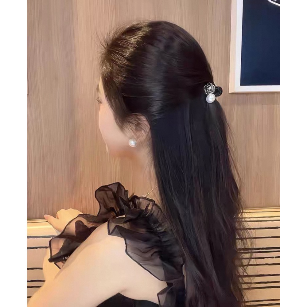 Like.acc 現貨慵懶珍珠山茶花小抓夾瀏海夾1個H612-細節圖2
