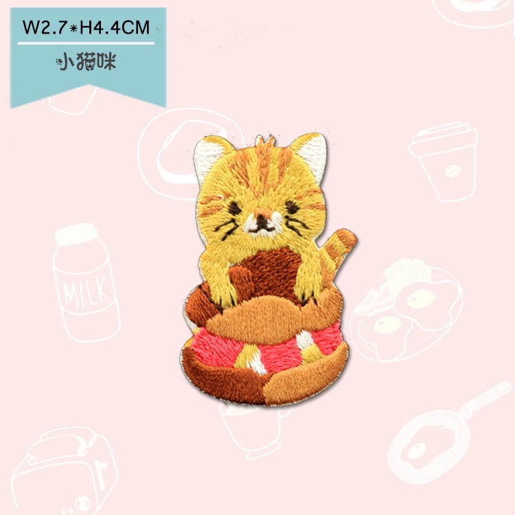 [COZY deer] 現貨 刺繡 甜點 可愛動物 熊貓 自黏 免熨燙 免縫 補丁貼 手機 手機裝飾 手作 DIY-規格圖1