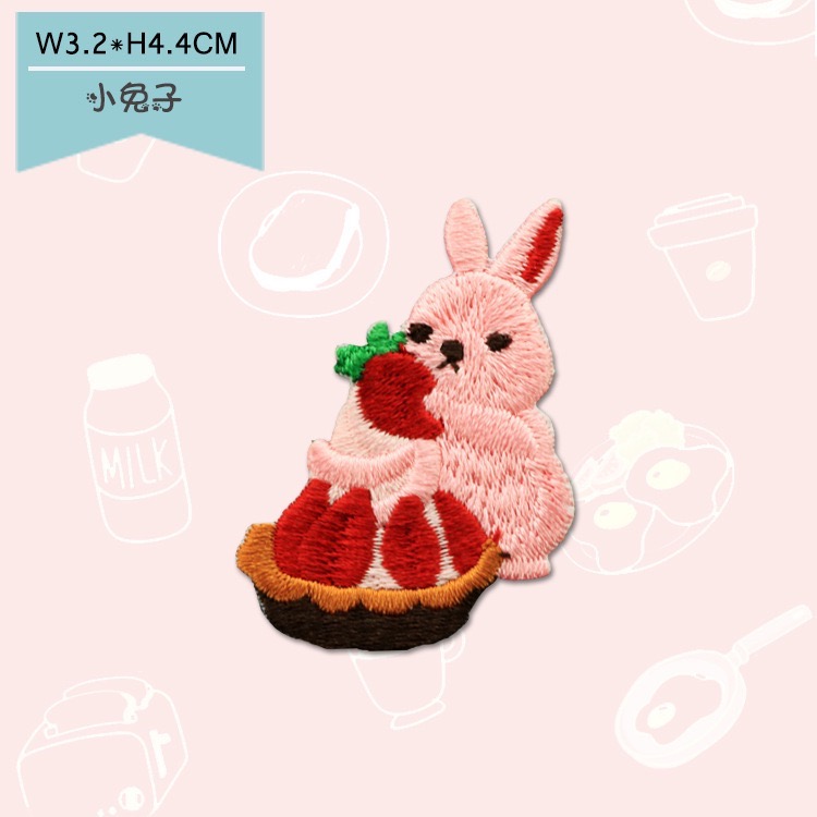 [COZY deer] 現貨 刺繡 甜點 可愛動物 熊貓 自黏 免熨燙 免縫 補丁貼 手機 手機裝飾 手作 DIY-規格圖1