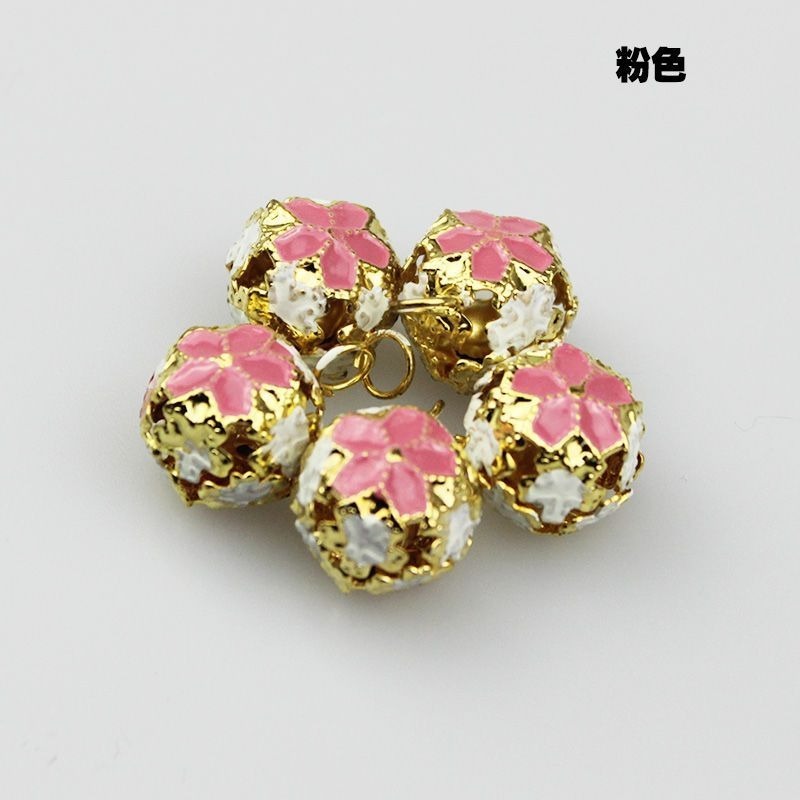 14mm 七彩鏤空小鈴鐺 DIY 手工配飾手鍊飾品材料寵物聖誕彩鈴鐺-規格圖2