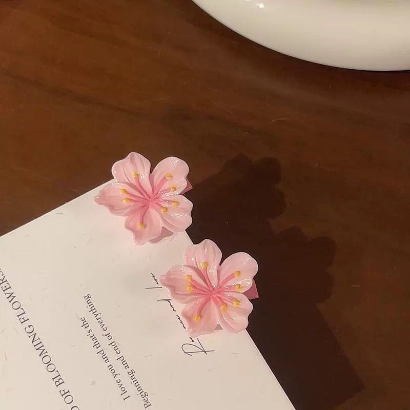 批發櫻花甜美少女小夾子髮卡粉色可愛櫻花髮夾側邊前額劉海bb頭飾-細節圖2