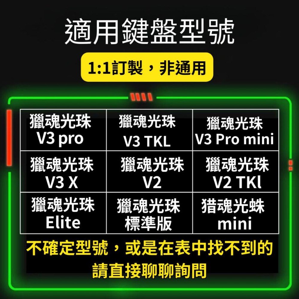 🐍RFH蛇粉天地🐍雷蛇訂製鍵盤罩 Huntsman 獵魂光珠系列 壓克力防塵罩 防貓毛 防刮 防水防塵防踩踏 鍵盤防塵-細節圖2