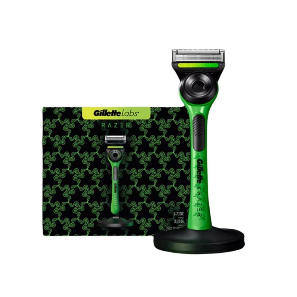 🐍蛇粉專屬天地🐍 RAZER X Gillette Labs 雷蛇吉列聯名 極光系列刮鬍刀 （1刀架2刀頭1磁吸底座）-細節圖3