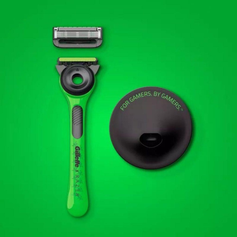 🐍蛇粉專屬天地🐍 RAZER X Gillette Labs 雷蛇吉列聯名 極光系列刮鬍刀 （1刀架2刀頭1磁吸底座）-細節圖5