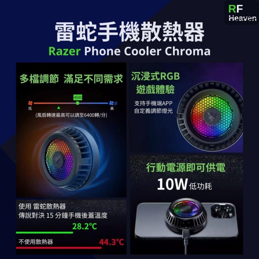 🐍蛇粉專屬天地🐍Razer Phone Cooler Chroma (ios/android) 手機風扇 散熱 冷 降溫-細節圖2
