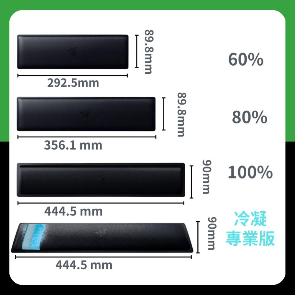 🐍蛇粉專屬天地🐍Razer Ergonomic Wrist Rest 雷蛇鍵盤手托 人體工學 100% 60% 80%-細節圖3