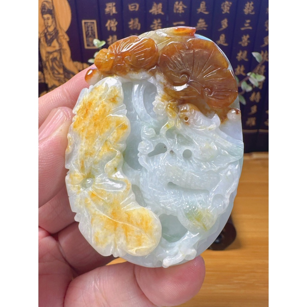 天然翡翠A貨-祥龍戲珠事業有成發財如意  商品編號061009-細節圖2