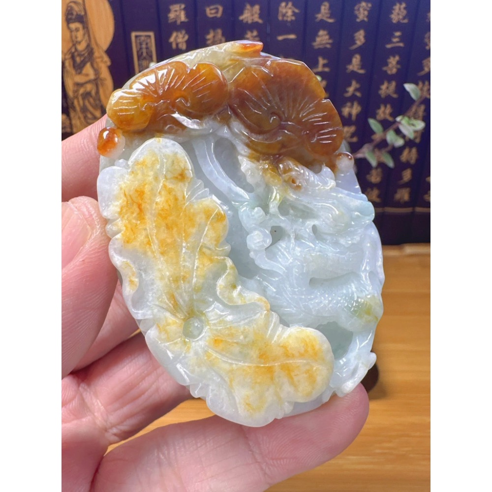 天然翡翠A貨-祥龍戲珠事業有成發財如意  商品編號061009-細節圖3