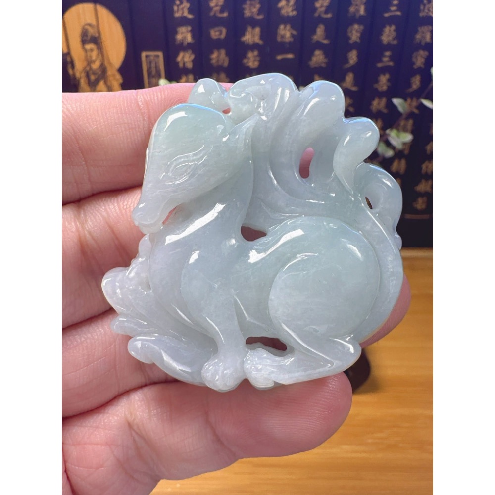 天然翡翠A貨-九尾狐仙 商品編號061001-細節圖3