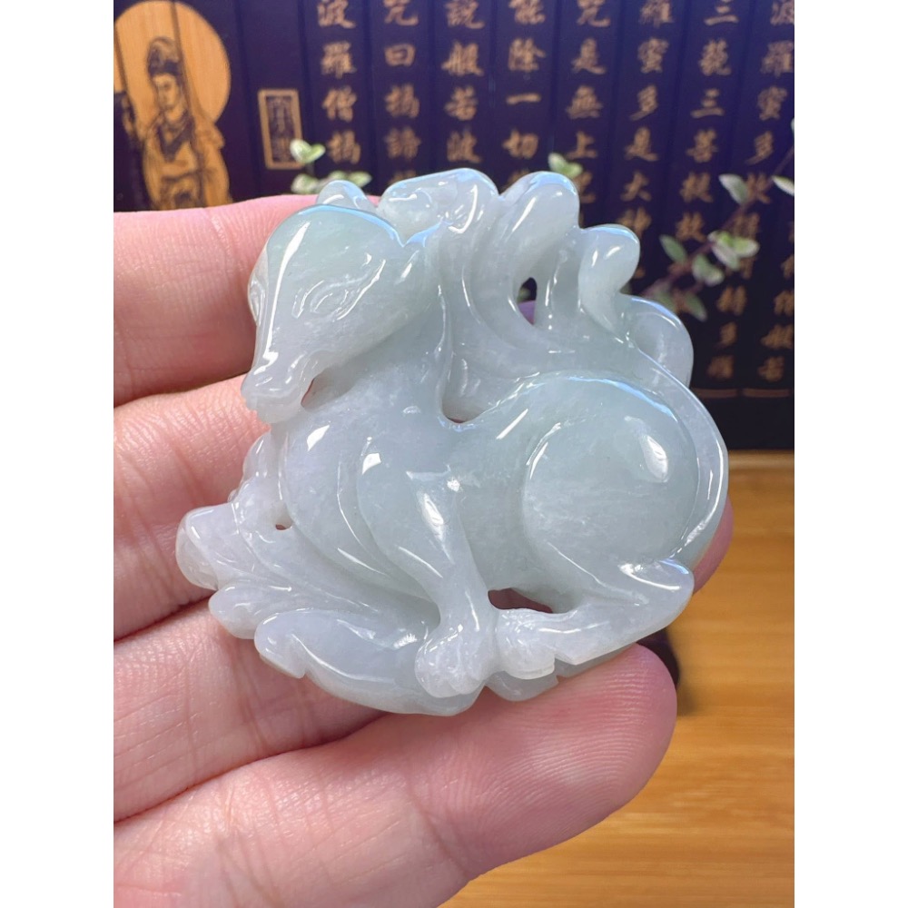 天然翡翠A貨-九尾狐仙 商品編號061001-細節圖4