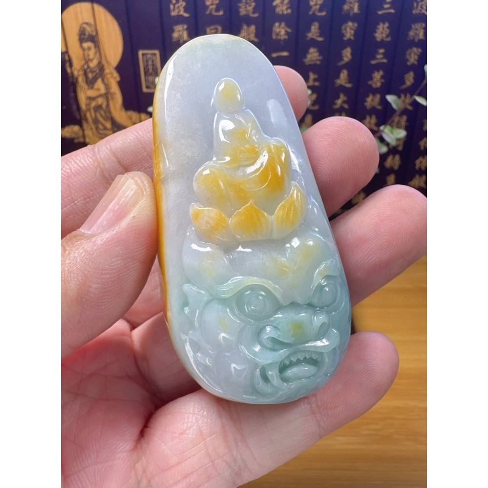 天然翡翠A貨-神龍護主悟道 商品編號061002-細節圖3