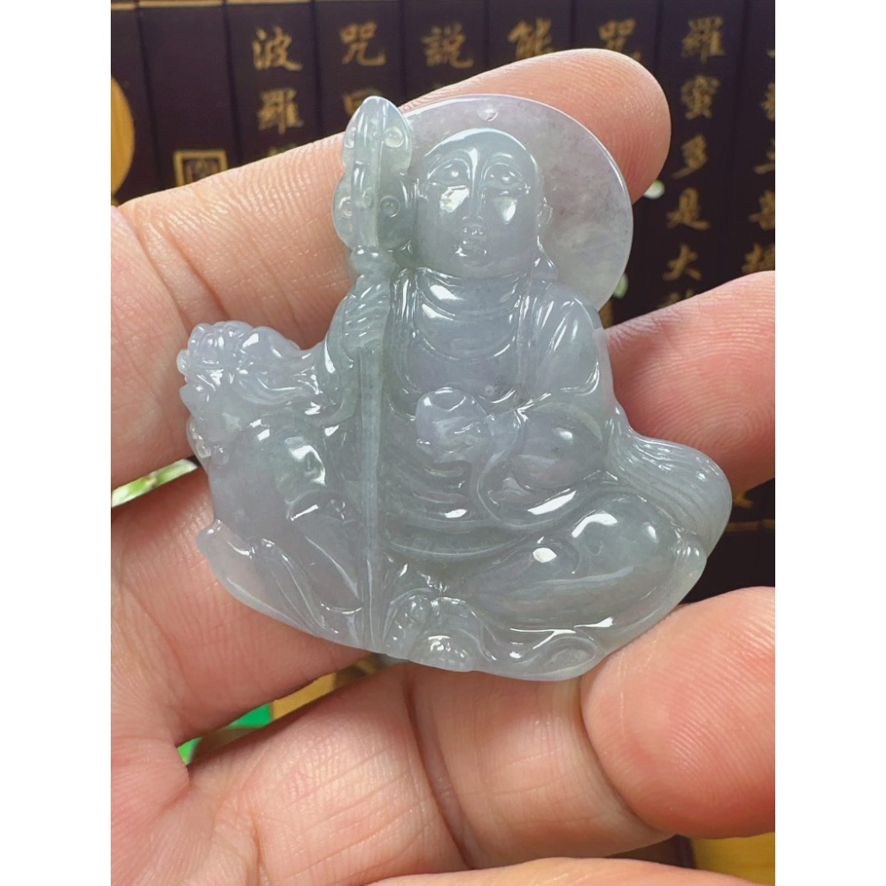天然翡翠A貨-地藏王菩薩小擺件  商品編號060712-細節圖2