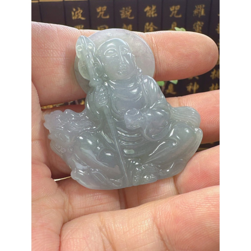天然翡翠A貨-地藏王菩薩小擺件  商品編號060712-細節圖3