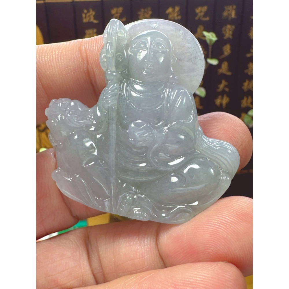 天然翡翠A貨-地藏王菩薩小擺件  商品編號060712-細節圖4