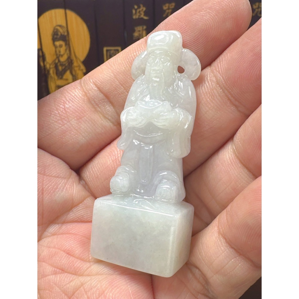 天然翡翠A貨-財神爺發財印章  商品編號060711-細節圖2