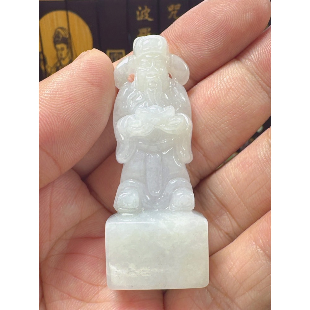 天然翡翠A貨-財神爺發財印章  商品編號060711-細節圖4