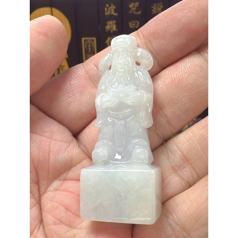 天然翡翠A貨-財神爺發財印章  商品編號060711-細節圖5