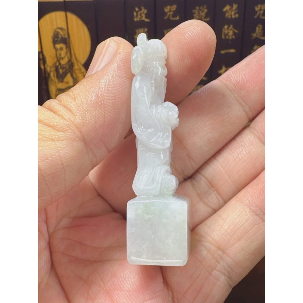 天然翡翠A貨-財神爺發財印章  商品編號060711-細節圖7