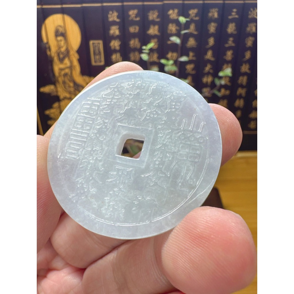 天然翡翠A貨-太上老君護身山鬼錢掛件 商品編號060505-細節圖4