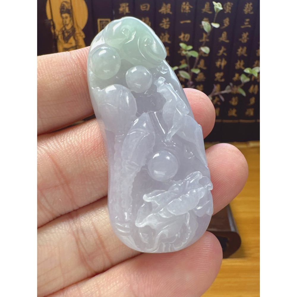 天然翡翠A貨-一路有你藕會發財榮華富貴  商品編號：060708-細節圖3