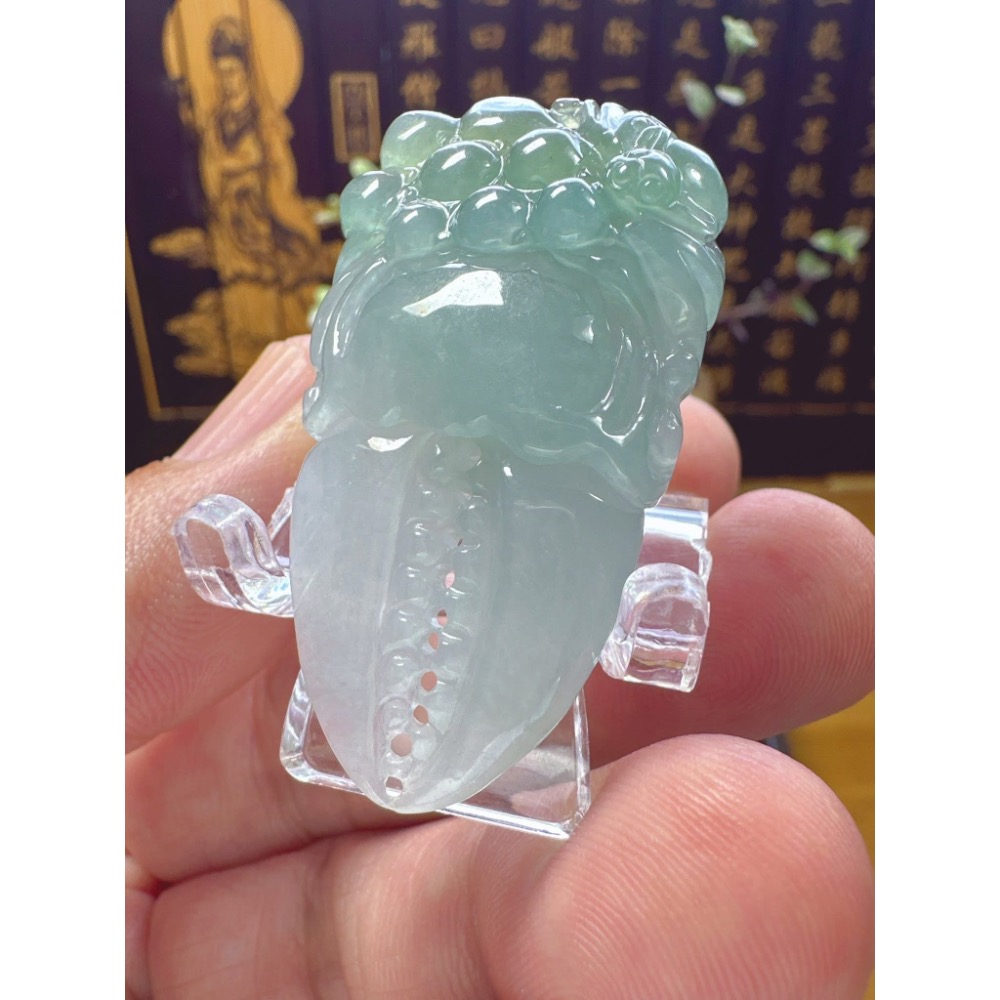 天然翡翠A貨-福在眼前成果豐碩獨佔鰲頭 商品編號060707-細節圖2