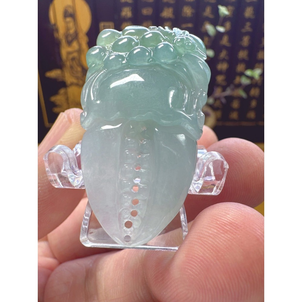 天然翡翠A貨-福在眼前成果豐碩獨佔鰲頭 商品編號060707-細節圖5