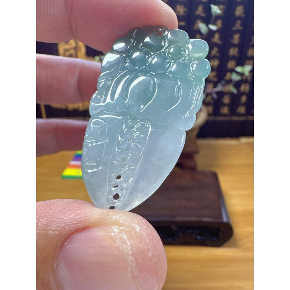 天然翡翠A貨-福在眼前成果豐碩獨佔鰲頭 商品編號060707-細節圖8