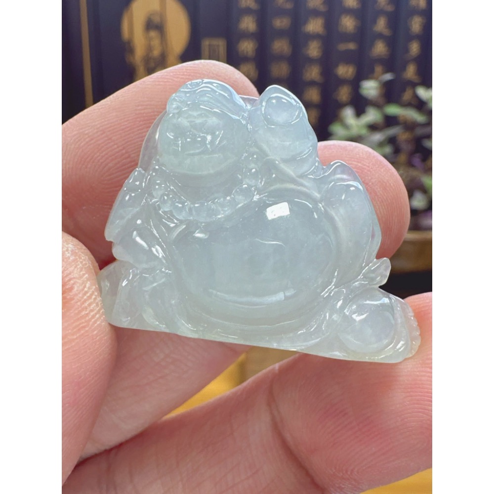 天然翡翠A貨-可愛歡喜彌勒佛 商品編號051919-細節圖3