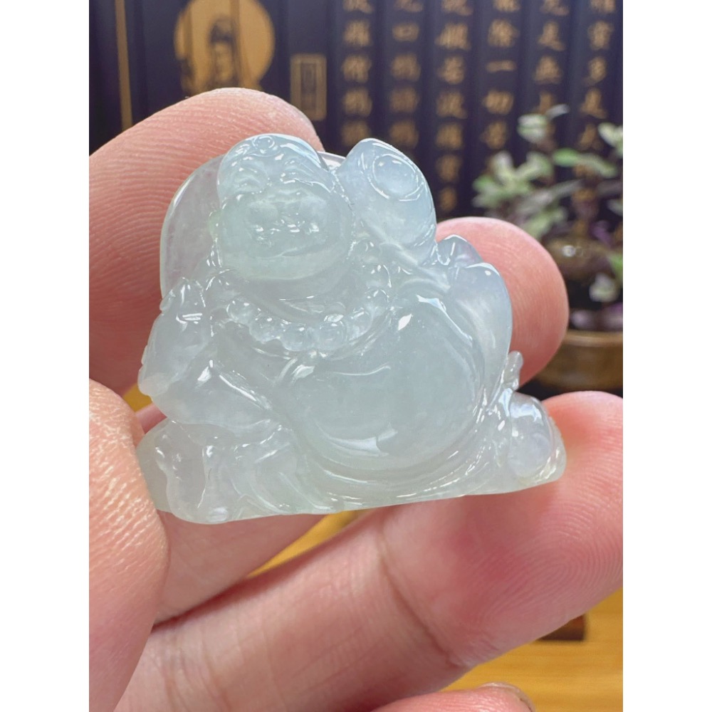 天然翡翠A貨-可愛歡喜彌勒佛 商品編號051919-細節圖4