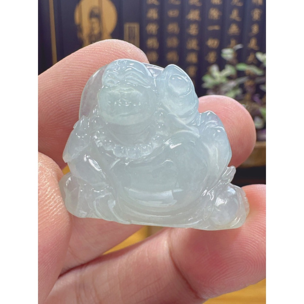 天然翡翠A貨-可愛歡喜彌勒佛 商品編號051919-細節圖5