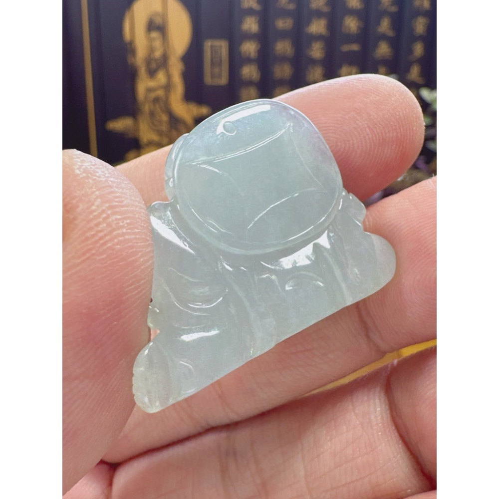 天然翡翠A貨-可愛歡喜彌勒佛 商品編號051919-細節圖9