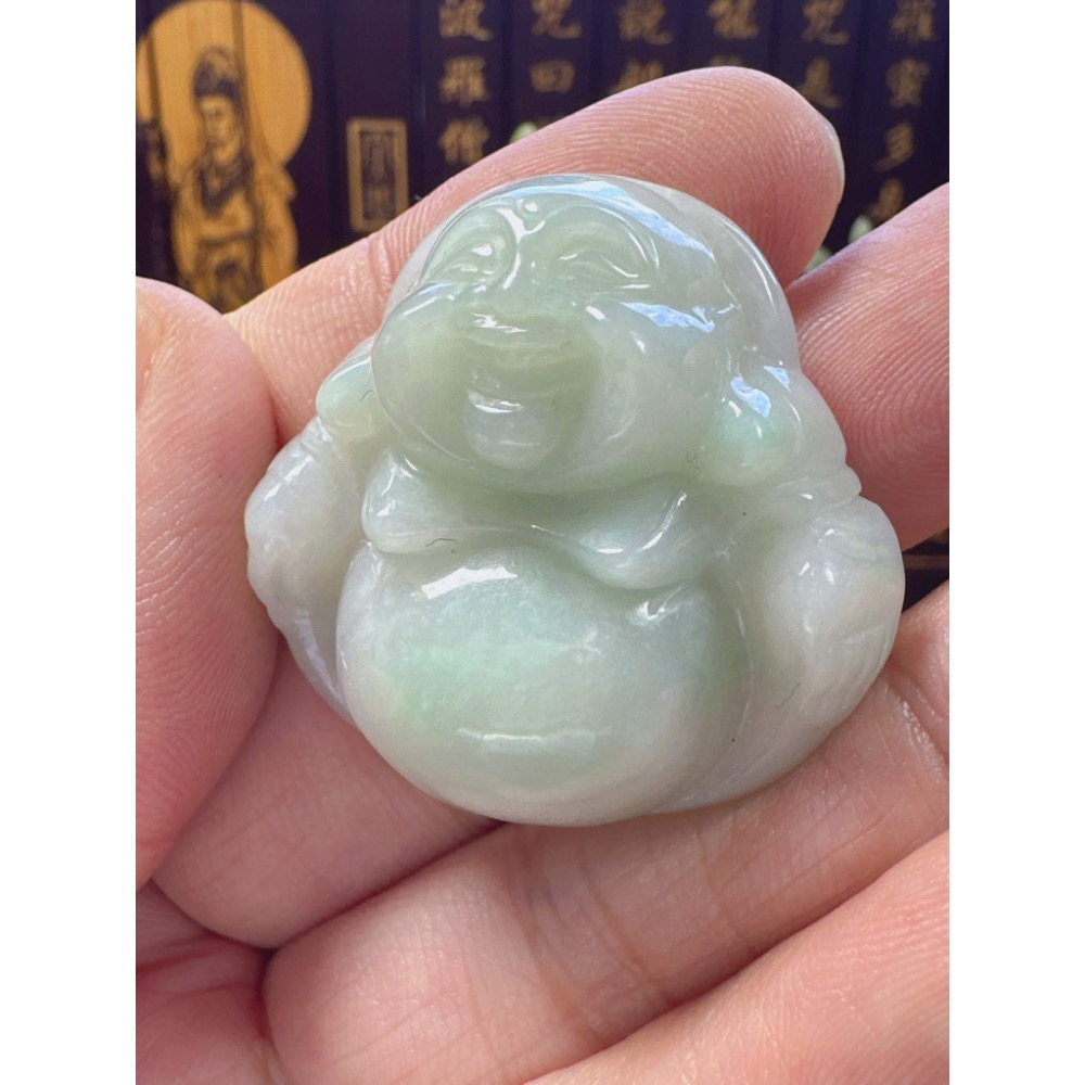 天然翡翠A貨-可愛歡喜彌勒佛 商品編號053102-細節圖2