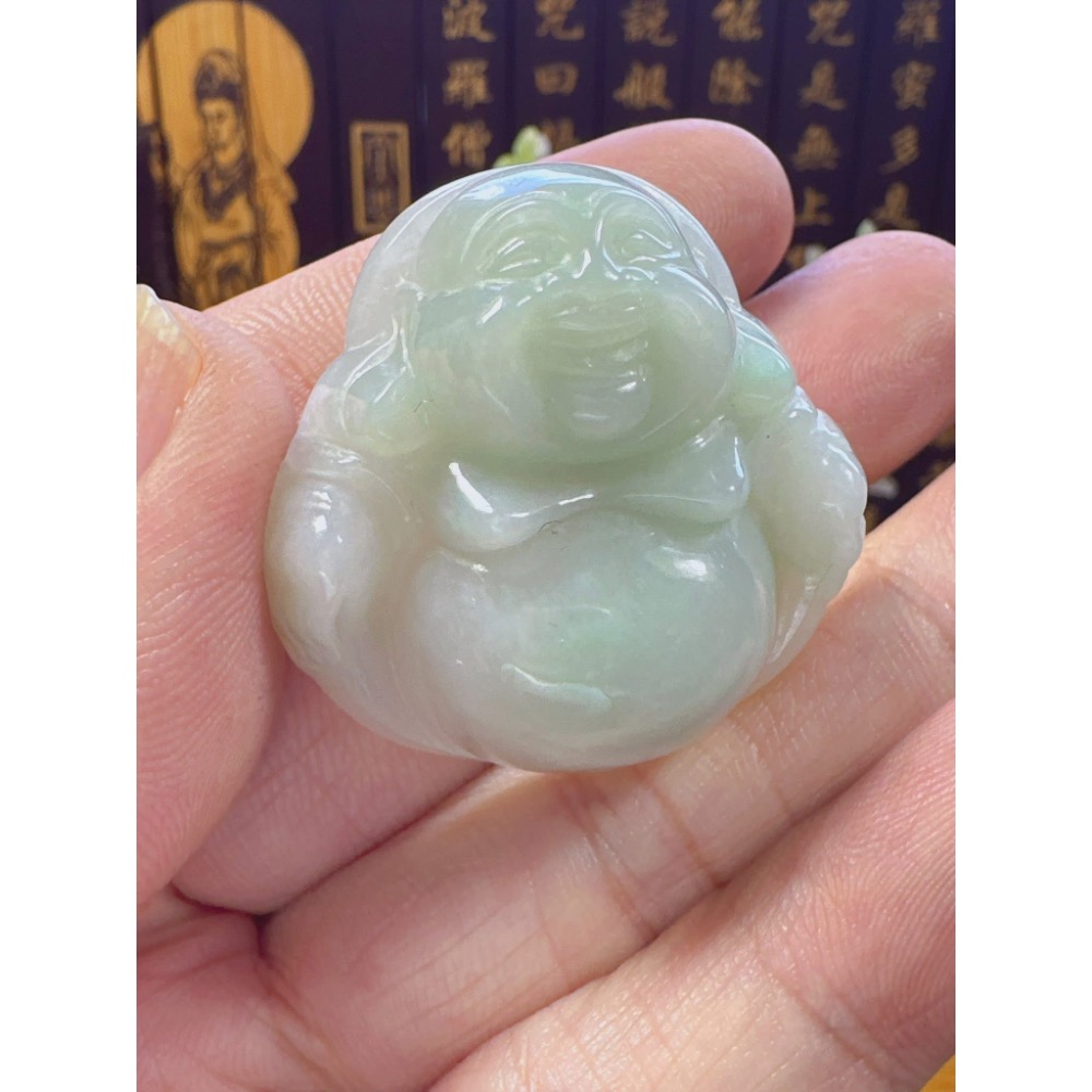天然翡翠A貨-可愛歡喜彌勒佛 商品編號053102-細節圖3
