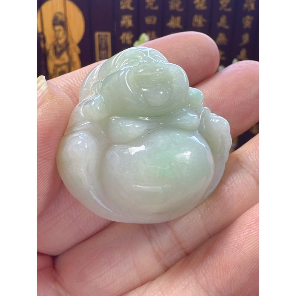 天然翡翠A貨-可愛歡喜彌勒佛 商品編號053102-細節圖4