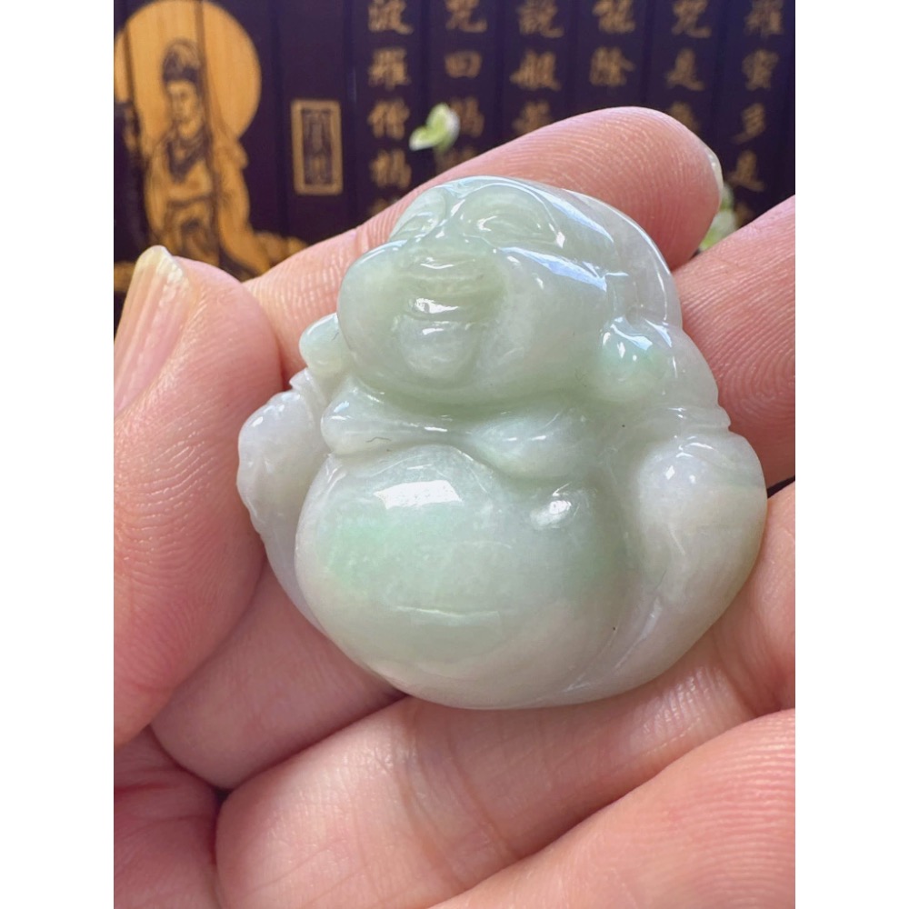 天然翡翠A貨-可愛歡喜彌勒佛 商品編號053102-細節圖5