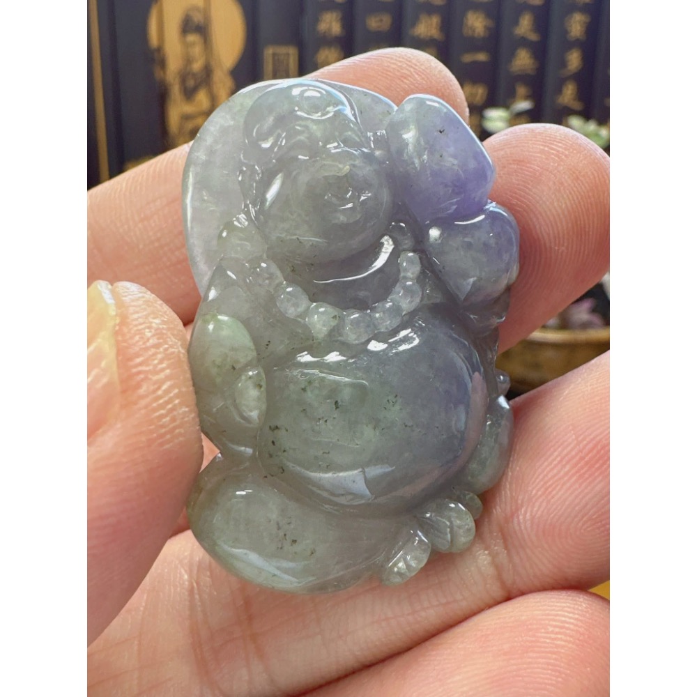天然翡翠A貨-可愛歡喜彌勒佛 商品編號051908-細節圖3