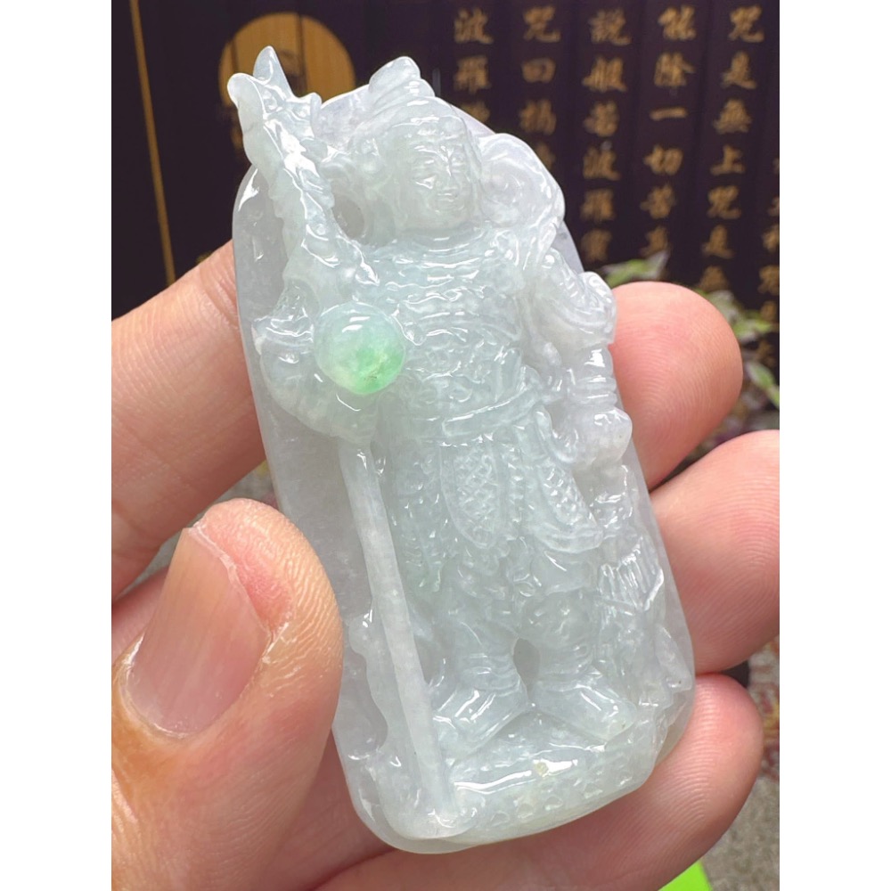 天然翡翠A貨-二郎神楊戩與嘯天犬 商品編號050115-細節圖2