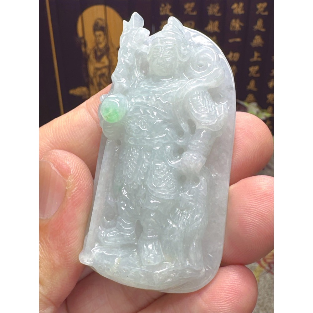 天然翡翠A貨-二郎神楊戩與嘯天犬 商品編號050115-細節圖3