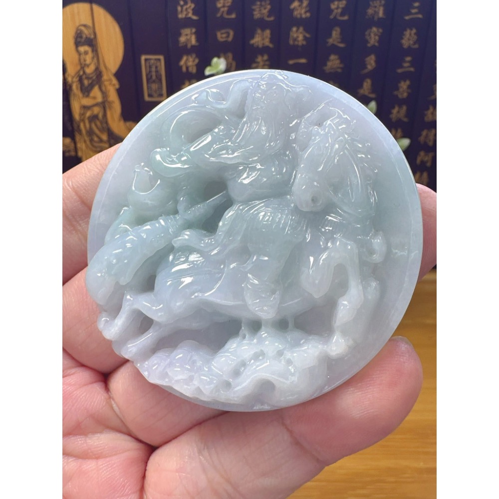 天然翡翠A貨-一夫當關 萬夫莫敵關聖帝君 商品編號052908-細節圖2