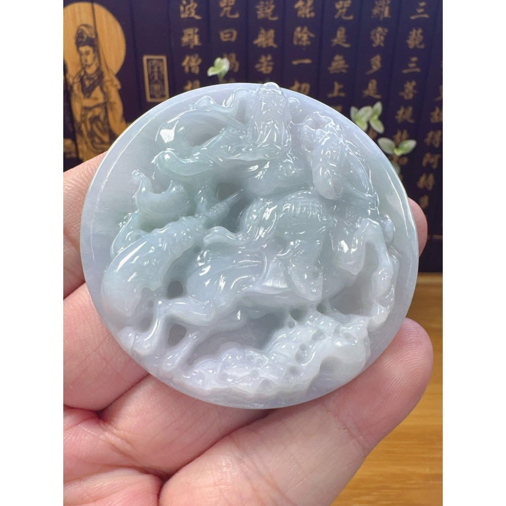 天然翡翠A貨-一夫當關 萬夫莫敵關聖帝君 商品編號052908-細節圖4