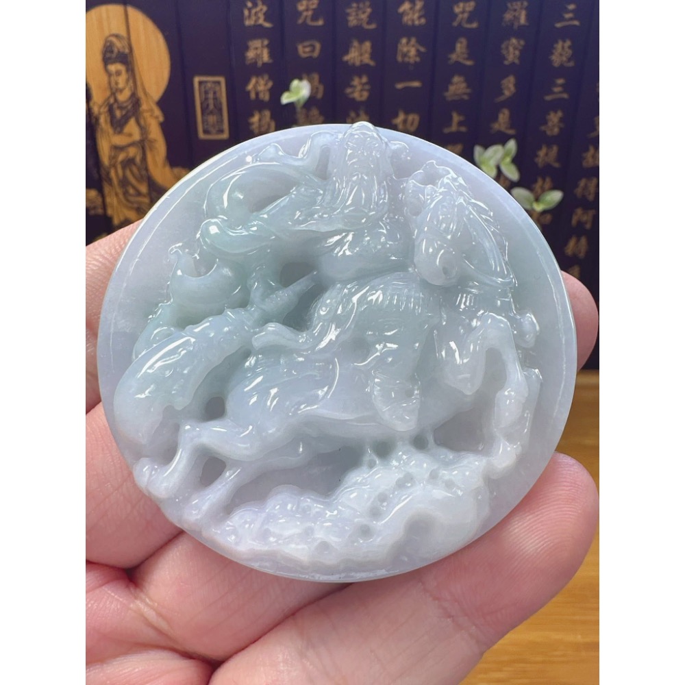 天然翡翠A貨-一夫當關 萬夫莫敵關聖帝君 商品編號052908-細節圖5