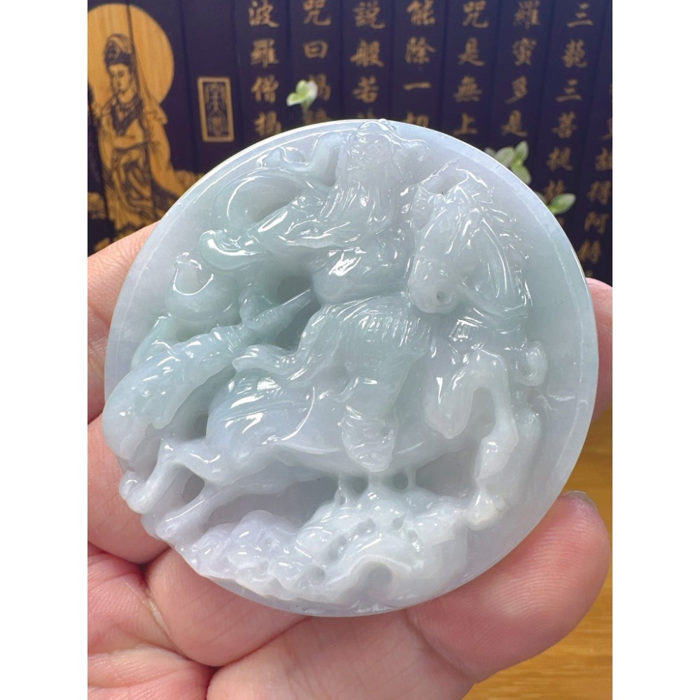 天然翡翠A貨-一夫當關 萬夫莫敵關聖帝君 商品編號052908-細節圖6