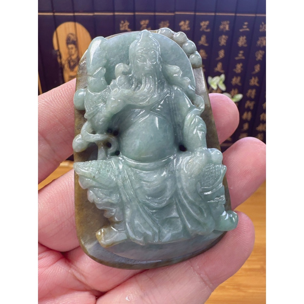 天然翡翠A貨-忠義千秋武財神-關聖帝君 商品編號052909-細節圖2