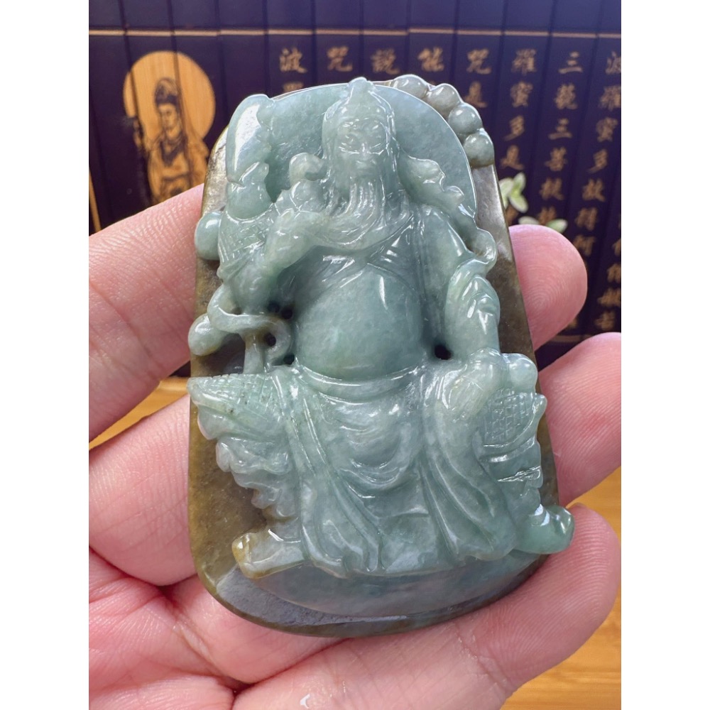 天然翡翠A貨-忠義千秋武財神-關聖帝君 商品編號052909-細節圖3