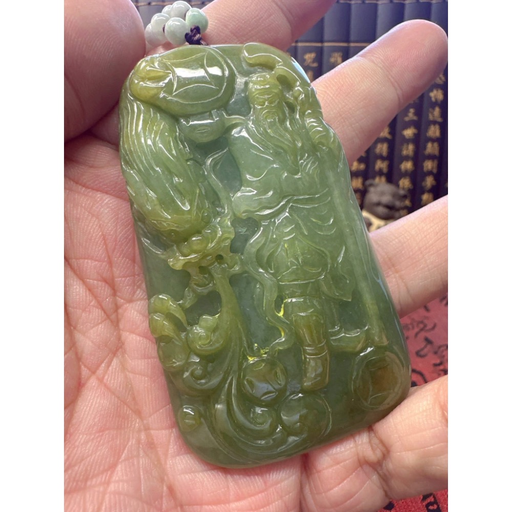 天然翡翠A貨-乘龍關聖帝君 商品編號051504-細節圖3